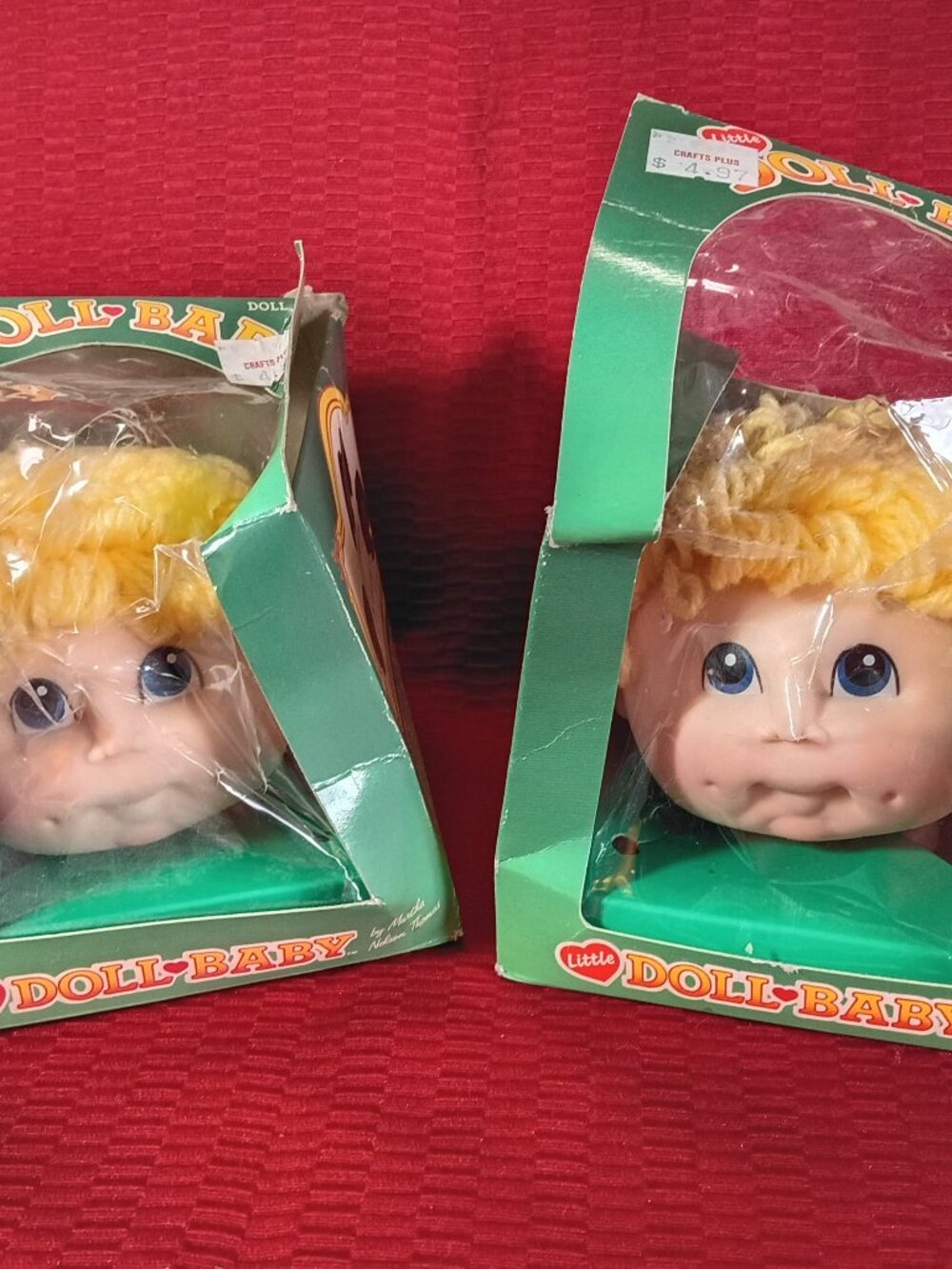 Vintage Little Doll Baby Doll Heads Lot 2 Martha Nelson Thomas Fibre Craft Blond
